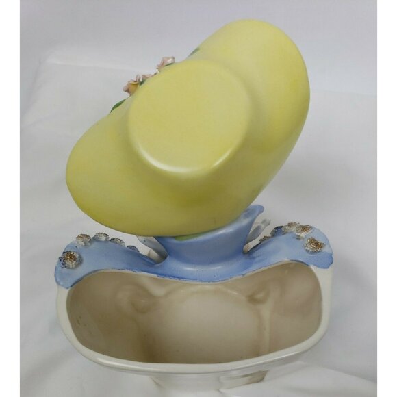 Lady Head Vase Red Hair Blue Eyes Reliable Glassware & Pottery Japan Ceramic 50s - Picture 9 of 11